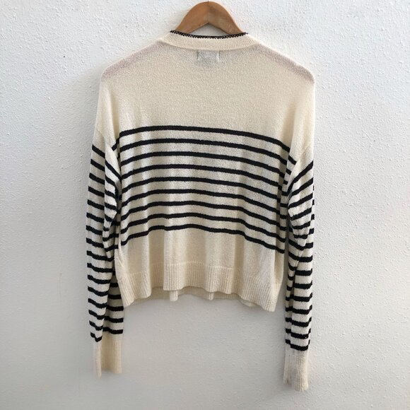 MONROW Boucle Knit Stripe Sweater Size Small - Picture 3 of 12